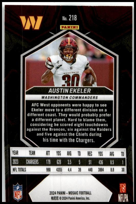 2024 Panini Mosaic #218 Austin Ekeler Washington Commanders