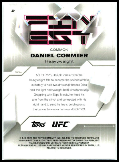 2025 Topps Finest UFC - Purple Refractors #42 Daniel Cormier #/250