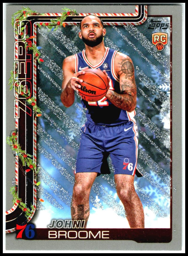 2025-26 Topps Holiday Glitter Holiday #H195 Johni Broome Rookie 76ers