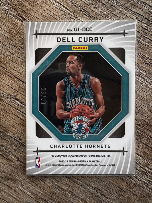 2022-23 Obsidian Galaxy Orange Electric Etch Dell Curry Auto #/50 Hornets