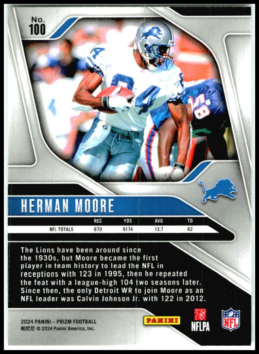 2024 Panini Prizm #100 Herman Moore Detroit Lions