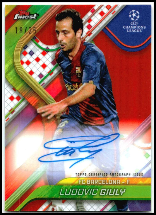 2024-25 Topps Finest UEFA Orange Auto/ 25 #BA-LG Ludovic Giuly