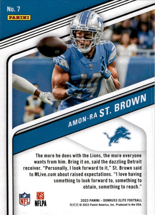 2023 Donruss Elite #7 Amon-Ra St. Brown Detroit Lions