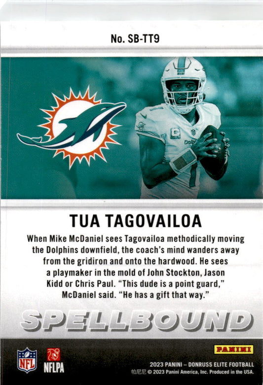 2023 Donruss Elite Spellbound #SB-TT9 Tua Tagovailoa Miami Dolphins
