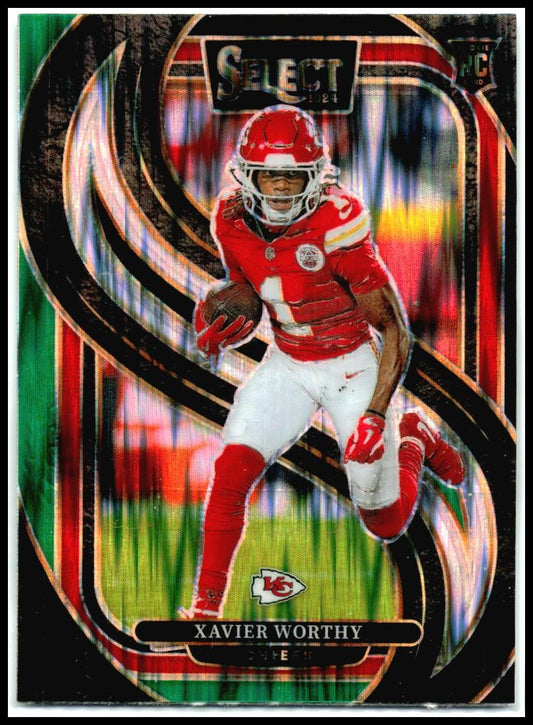2024 Panini Select Black & Green Shock Prizm #119 Xavier Worthy Chiefs