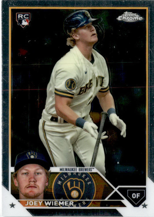 2023 Topps Chrome Update #USC80 Joey Wiemer Rookie Milwaukee Brewers