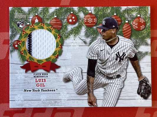 2022 Topps Holiday Relics #WRC-LG Luis Gil New York Yankees