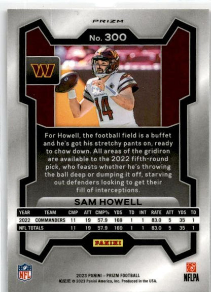 2023 Panini Prizm Red White and Blue #300 Sam Howell Washington Commanders