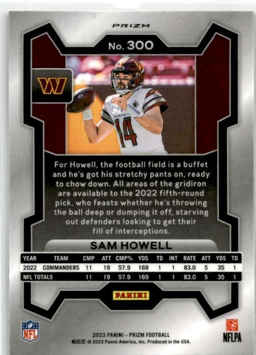 2023 Panini Prizm Red White and Blue #300 Sam Howell Washington Commanders