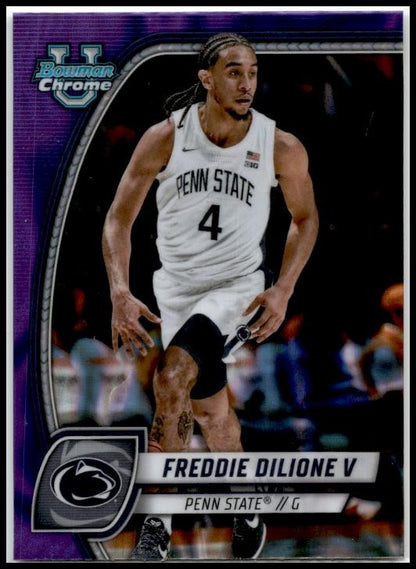 2024-25 Bowman University Chrome Purple Lava #96 Freddie Dilione Nittany Lions
