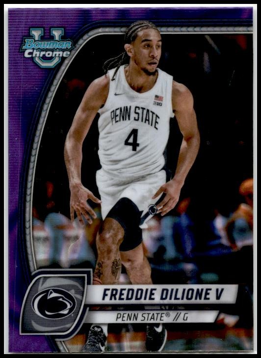 2024-25 Bowman University Chrome Purple Lava #96 Freddie Dilione Nittany Lions