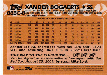 2023 Topps Chrome 1988 Topps Baseball #88BC-8 Xander Bogaerts