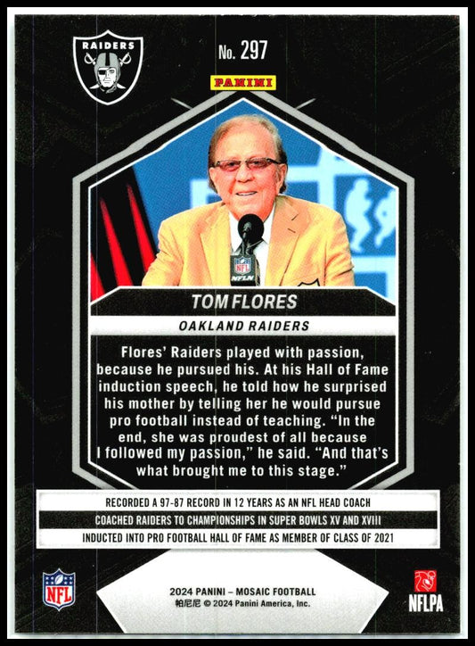 2024 Panini Mosaic #297 Tom Flores Oakland Raiders