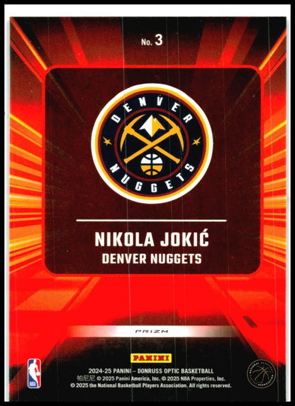2024-25 Donruss Optic Express Lane #3 Nikola Jokic Denver Nuggets