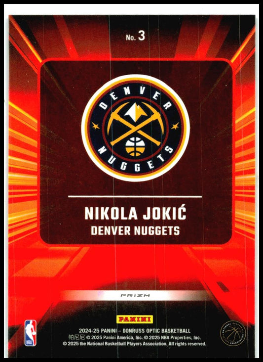 2024-25 Donruss Optic Express Lane #3 Nikola Jokic Denver Nuggets