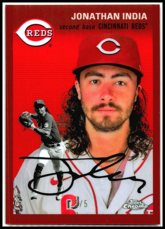 2023 Topps Chrome Platinum Anniversary Red Refractor #252 Jonathan India Reds