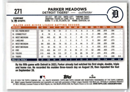2024 Topps Pink #516 Parker Meadows Rookie Detroit Tigers