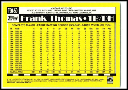 2025 Topps 1990 Topps Baseball 35th Anniversary #T90-50 Frank Thomas Chicago