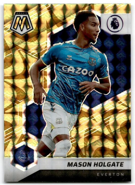 2022 Panini Mosaic Premier League Reactive Gold Mosaic Prizm Mason Holgate