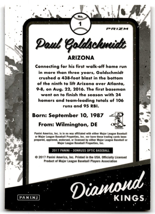 2017 Panini Donruss Optic Diamond Kings Paul Goldschmidt Arizona Diamondbacks #1