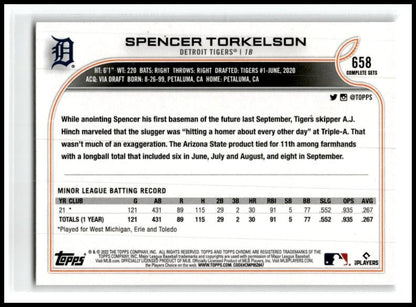 2022 Topps #658c Spencer Torkelson Detroit Tigers