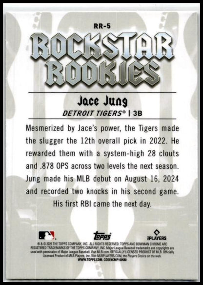 2025 Bowman Rockstar Rookies #RR-5 Jace Jung Tigers