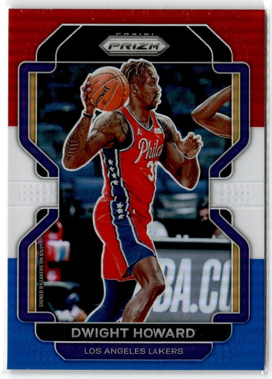 2021-22 Panini Prizm Recd White Blue Dwight Howard Los Angeles Lakers #172