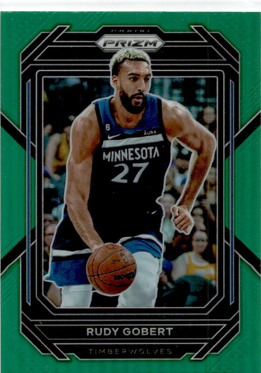 2022-23 Panini Prizm Prizms Green #67 Rudy Gobert Minnesota Timberwolves