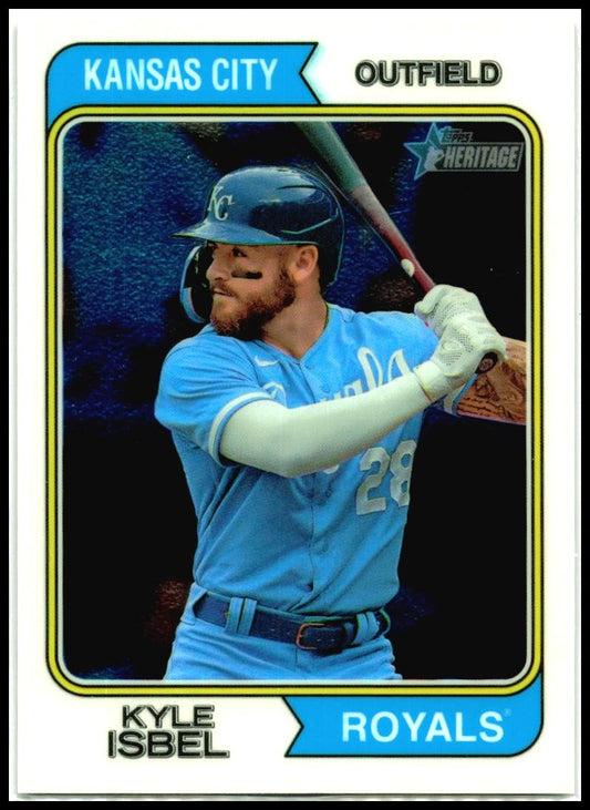 2023 Topps Heritage Chrome #535 Kyle Isbel #/999 Kansas City Royals