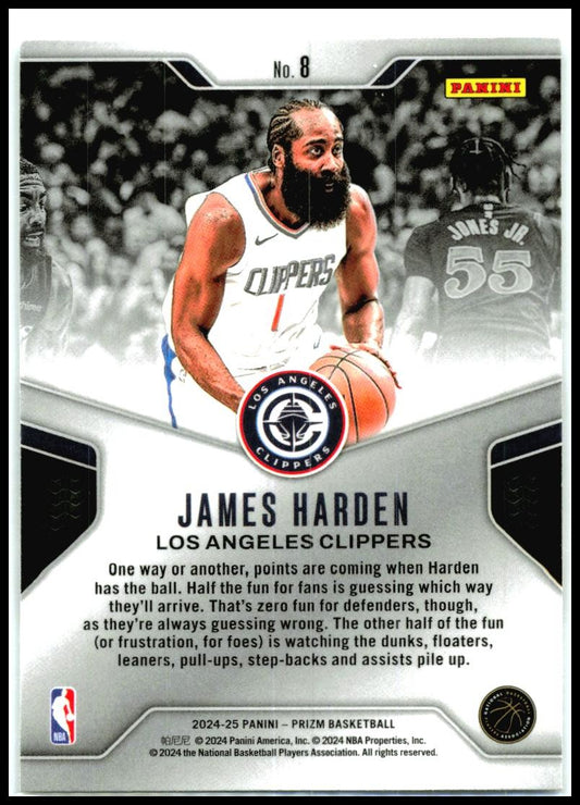 2024-25 Panini Prizm Dominance #8 James Harden Los Angeles Clippers