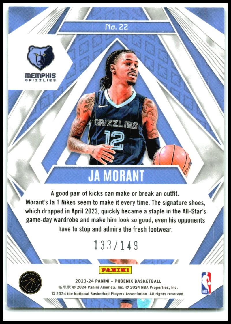 2023-24 Phoenix Paragon Green Ice Phoenix /149 #22 Ja Morant