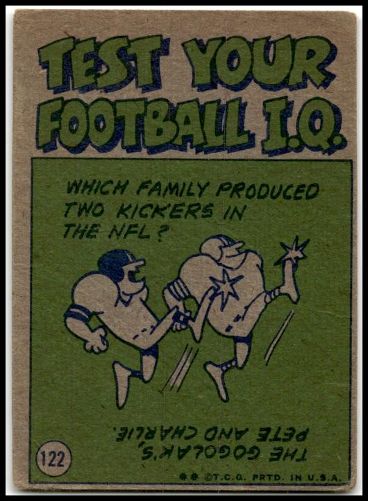 1972 Topps #122 Roger Staubach Dallas Cowboys