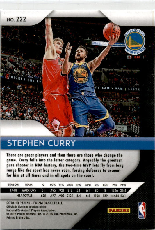 2018-19 Panini Prizm #222 Stephen Curry Golden State Warriors