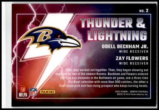 2023 Panini Zenith Thunder and Lightning #2 Beckham Jr. / Flowers Ravens