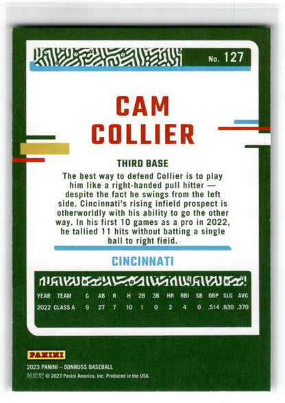 2023 Donruss #127 Cam Collier Cincinnati Reds
