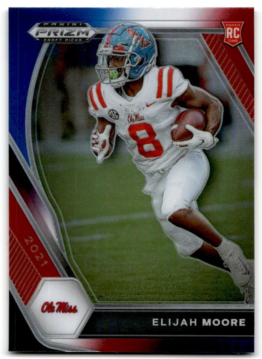 2021 Panini Prizm Draft Picks Blue Prizm Elijah Moore Ole Miss Rebels #124