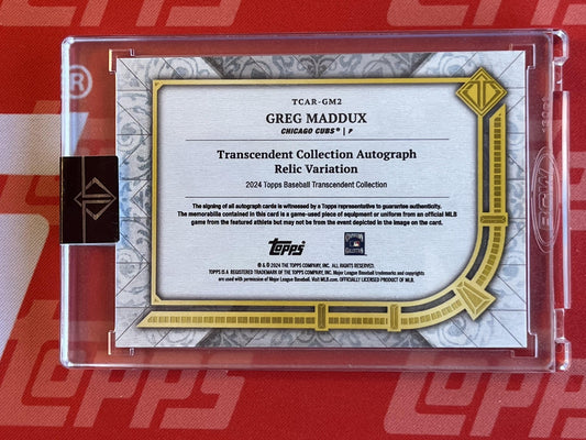 2024 transcendent Collection Auto Relic Variation Greg Maddux Auto /25 Cubs