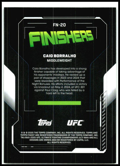 2025 Topps Finest UFC - Finishers #FN-20 Caio Borralho