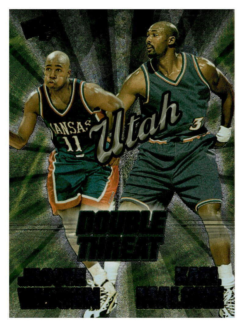 1997 Press Pass Double Threat #DT2 Jacque Vaughn / Karl Malone Nitrokrome
