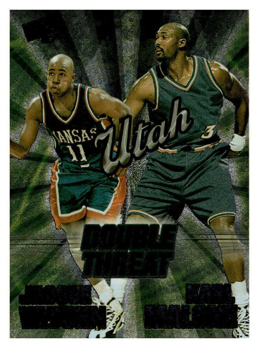 1997 Press Pass Double Threat #DT2 Jacque Vaughn / Karl Malone Nitrokrome