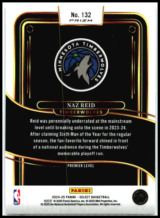 2024-25 Panini Select Blue #132 Naz Reid Minnesota Timberwolves
