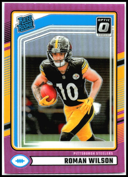 2024 Donruss Optic Rated Rookies Preview Pink #348 Roman Wilson Rookie Steelers