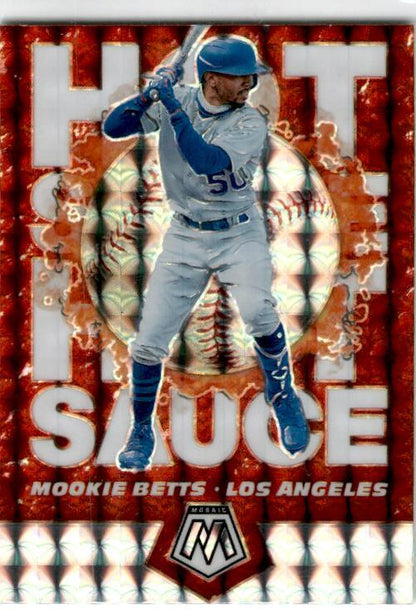 2021 Panini Mosaic Hot Sauce Mosaic #HS4 Mookie Betts Los Angeles Dodgers