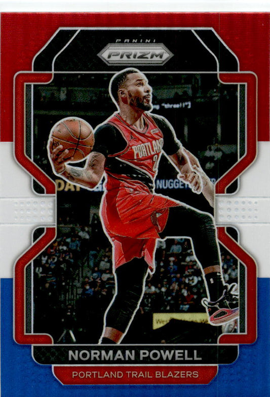 2021-22 Panini Prizm Red White and Blue #119 Norman Powell Trail Blazers