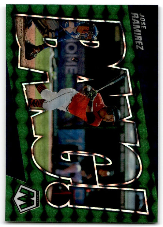 2021 Panini Mosaic Green Bang! Jose Ramirez Cleveland Indians #BG-5
