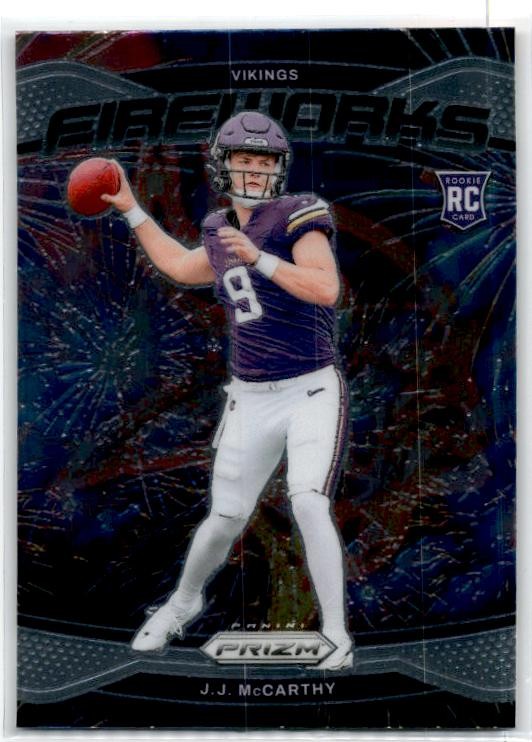 2024 Panini Prizm Fireworks #18 J.J. McCarthy Minnesota Vikings