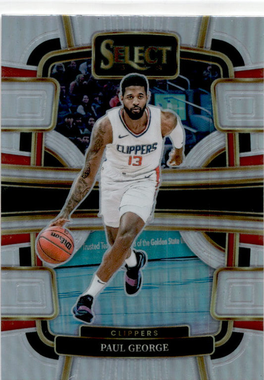 2023-24 Panini Select Silver Prizms #14 Paul George Los Angeles Clippers