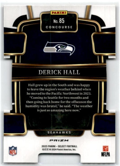 2023 Panini Select Red and Blue Prizms Die Cuts #85 Derick Hall Rookie Seahawks