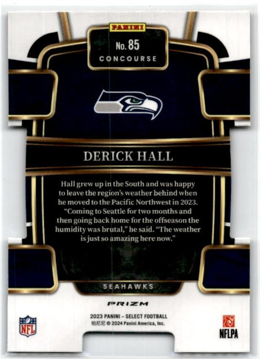 2023 Panini Select Red and Blue Prizms Die Cuts #85 Derick Hall Rookie Seahawks