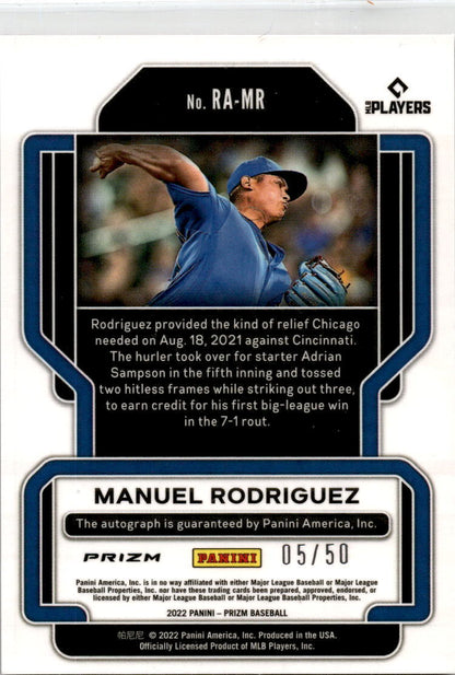 2022 Panini Prizm #RA-MR Manuel Rodriguez Auto Tampa Bay Devil Rays /50